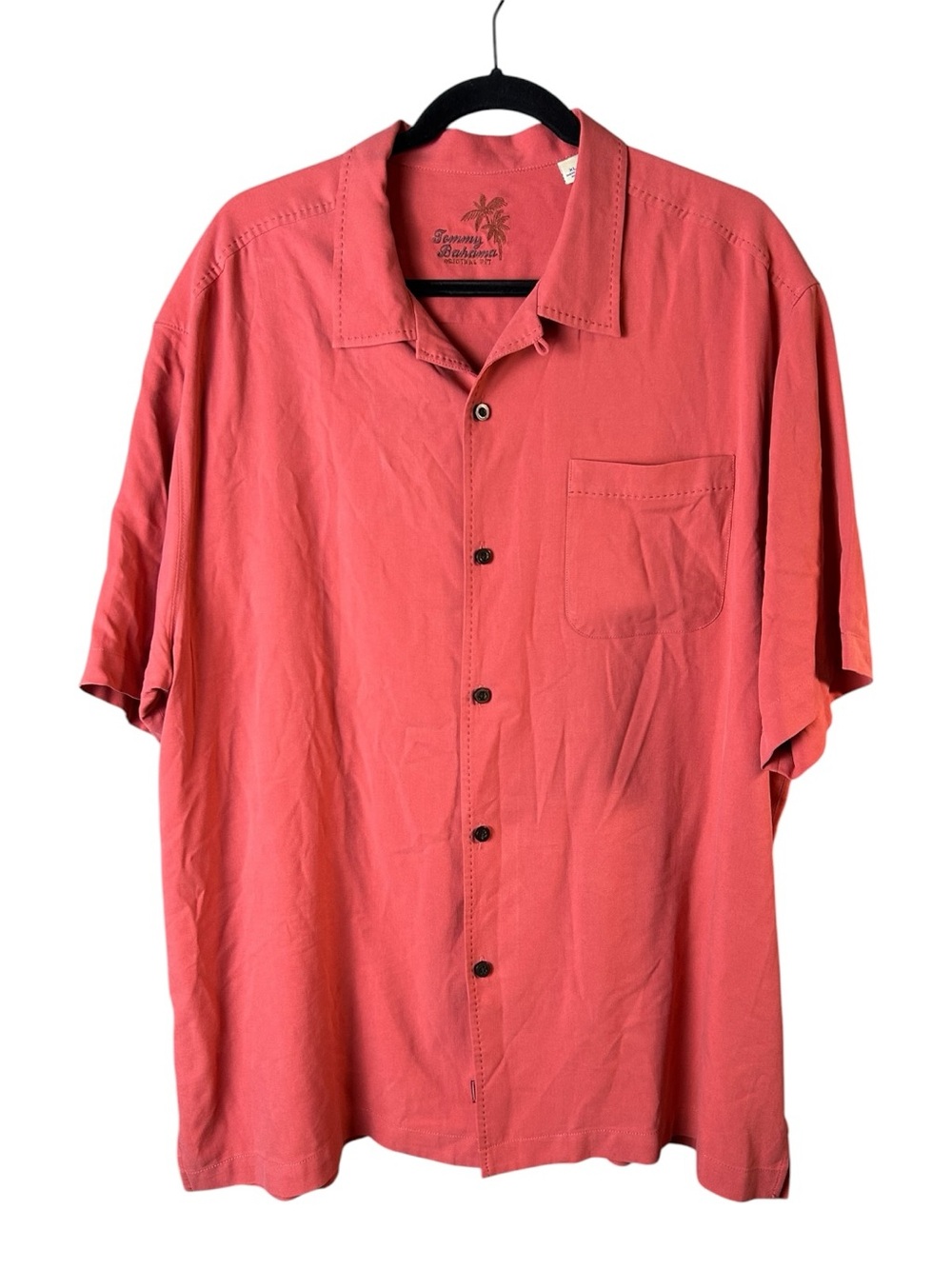 Tommy Bahama Silk Terracotta Short Sleeve Button-Up Shirt Size extra large